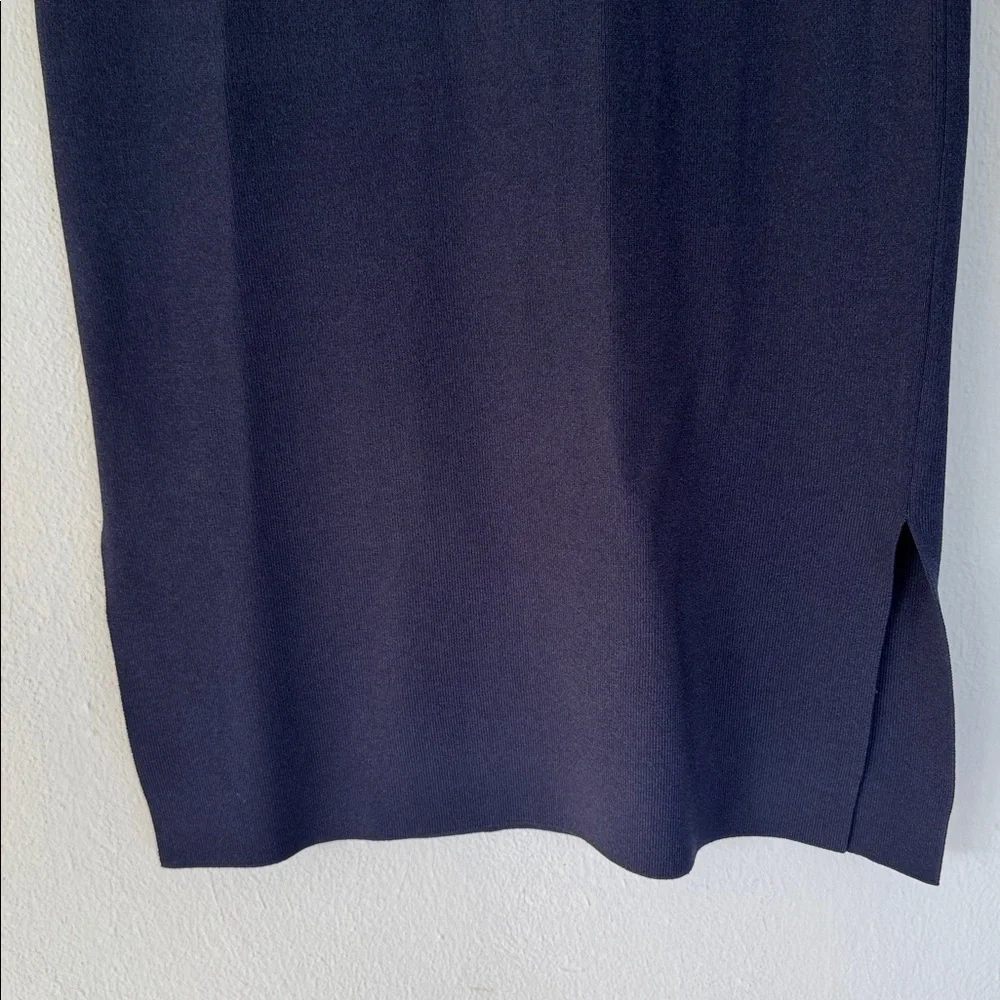 MM Lafleur Navy Pencil Skirt with Side Slit - Picture 4 of 11